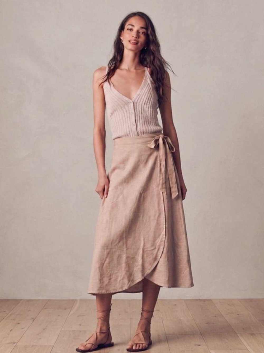 NWOT J.Crew Linen Wrap Midi Skirt